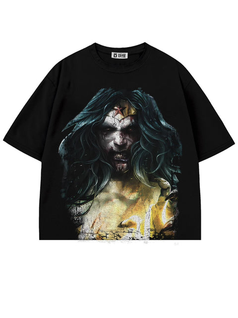 T-SHIRT / DECEASED WONDER-WOMAN (BLACK)