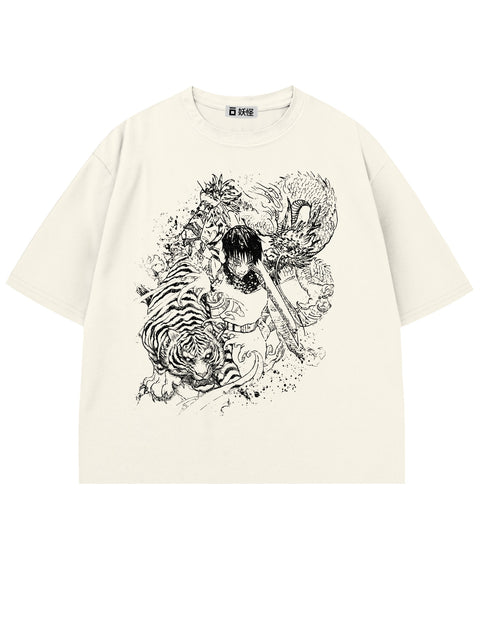 T-SHIRT / Maki B&W (WHITE)
