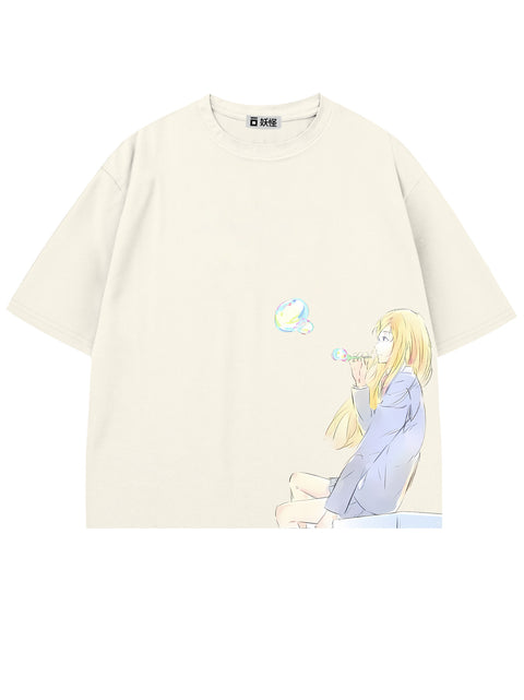 T-SHIRT / Miyazono Kaori YOUR LIE IN APRIL (WHITE)