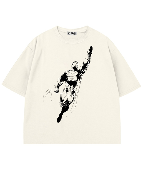 T-SHIRT / SUPERMAN B/W (WHITE)