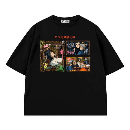 T-SHIRT / GHIBLI HOWL'S MOVING CASTLE (BLACK)