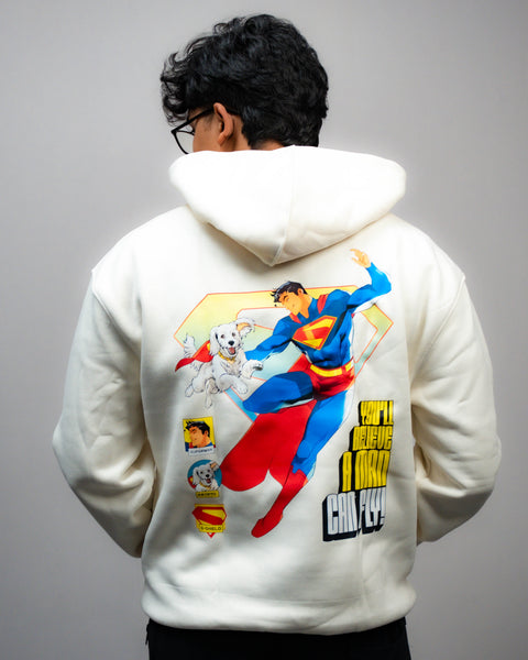 HOODIE / SUPERMAN & KRYPTO (WHITE)