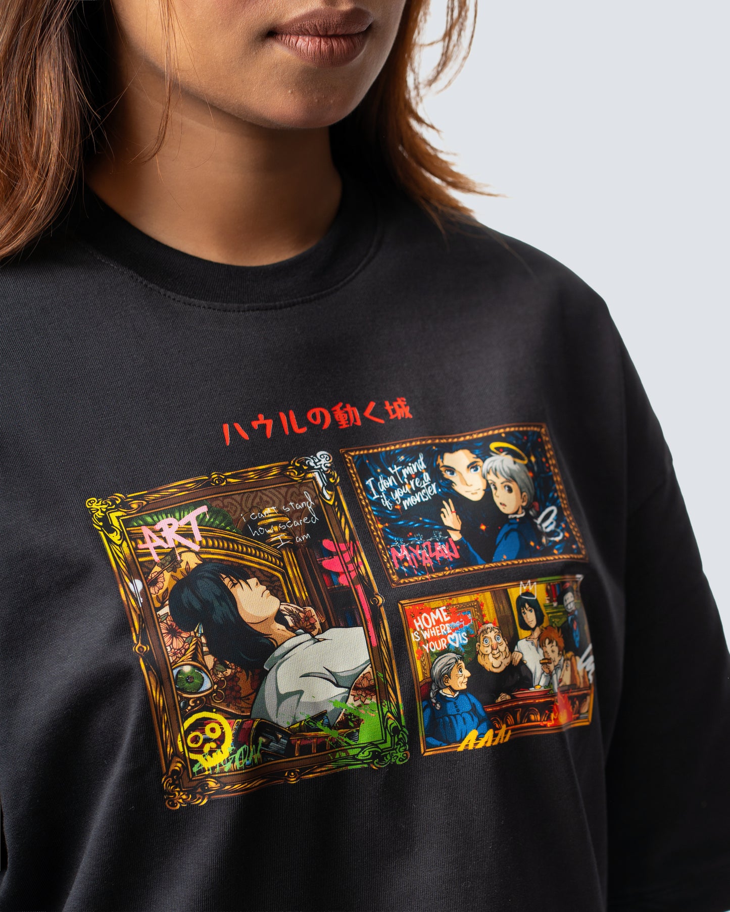 T-SHIRT / GHIBLI HOWL'S MOVING CASTLE (BLACK)