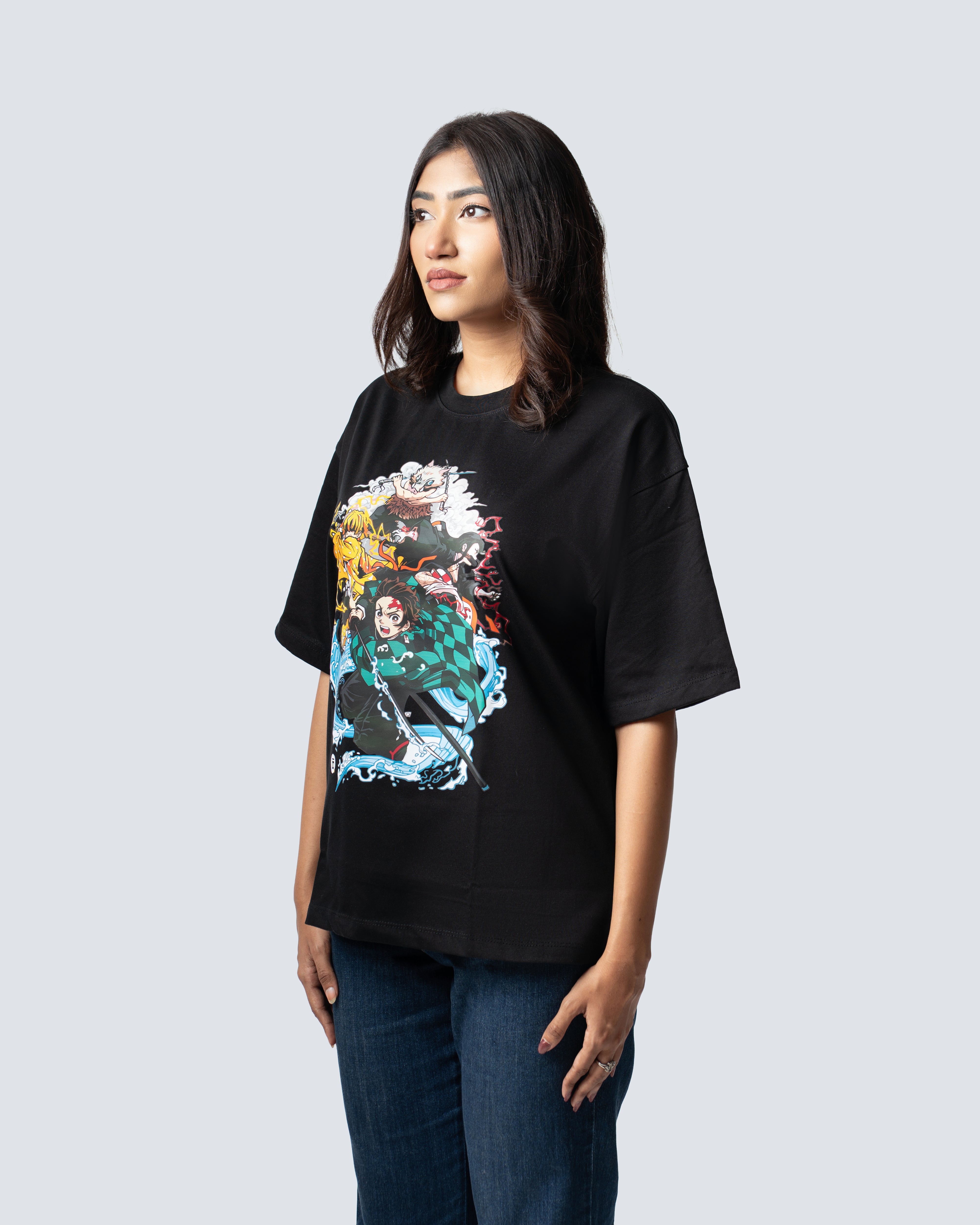 T-SHIRT / DEMON SLAYER THE THREE (BLACK)