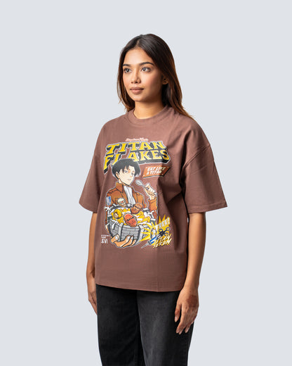 T-SHIRT / LEVI ATTACK ON TITAN (BROWN)