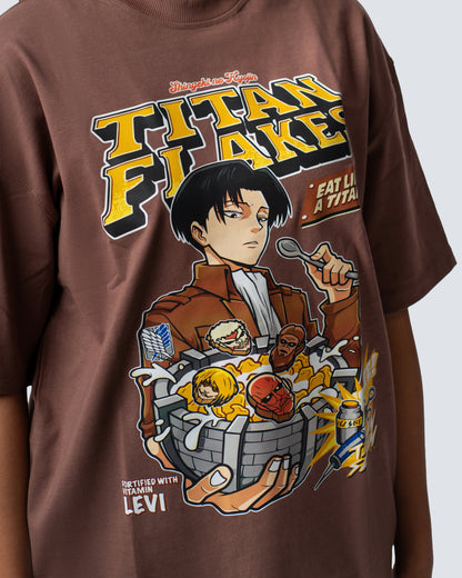 T-SHIRT / LEVI ATTACK ON TITAN (BROWN)