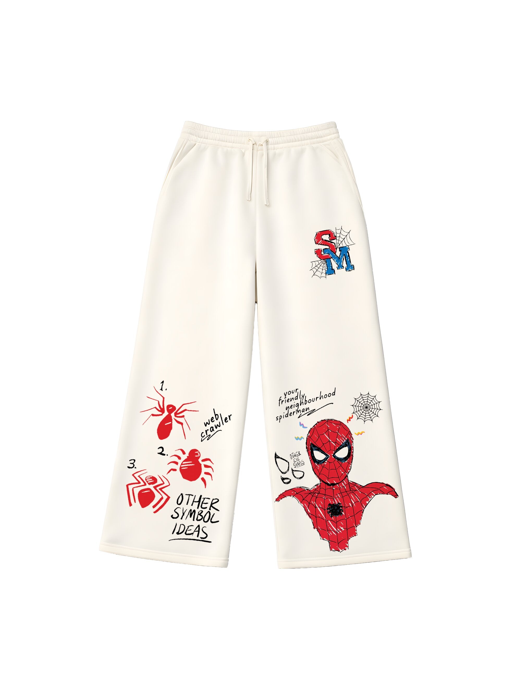 SWEATPANTS / SPIDER DOODLE (WHITE)