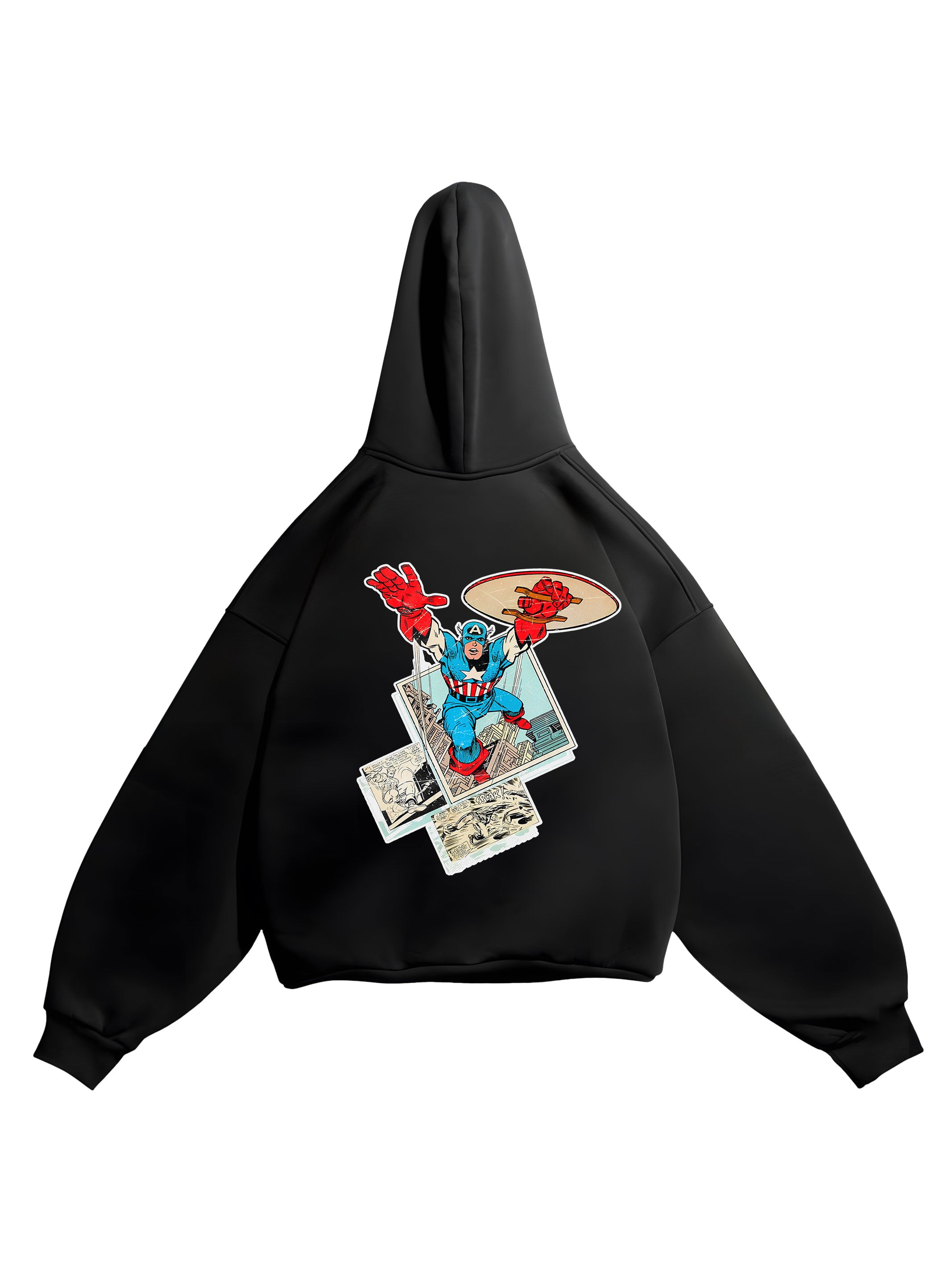 HOODIE / Retro Captain America (Black)