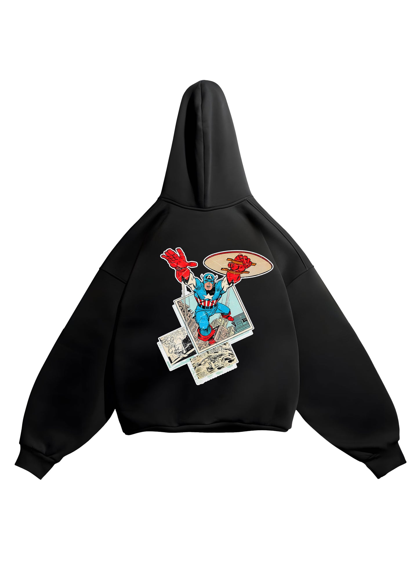 HOODIE / Retro Captain America (Black)