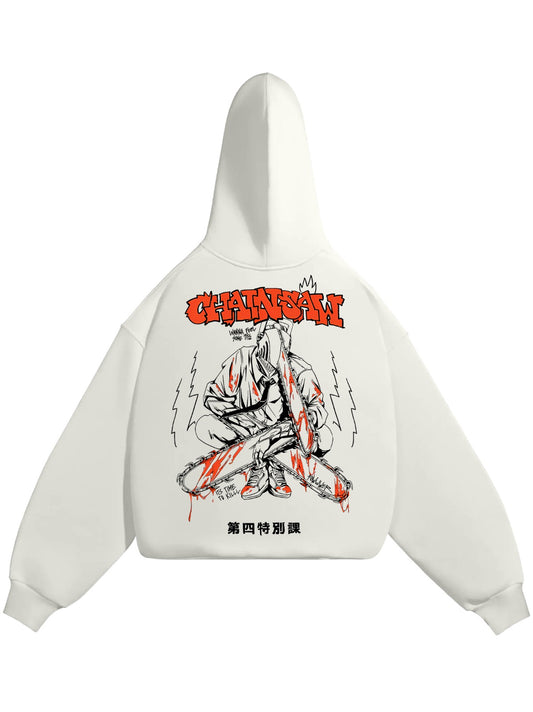 HOODIE / Chainsaw Fury (White)